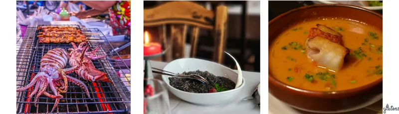 Plats croates : poisson, risotto et calamars