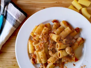 Rigatoni sans gluten aux seiches