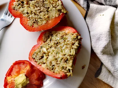 Poivrons farcis à la viande hachée sans gluten