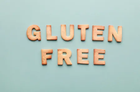 Gluten free spelled out in letters