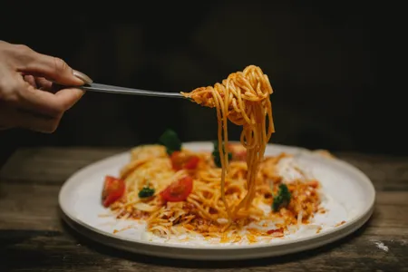 Assiette de pâtes avec du gluten