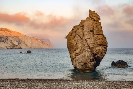 Rock standing in the sea