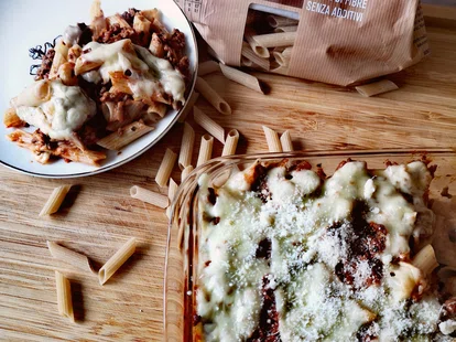 Pasta al forno vue de haut