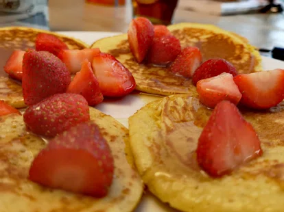 Pancakes et fraises