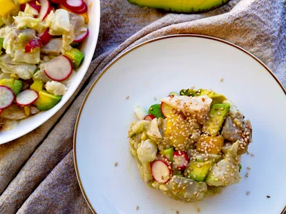 Ceviche de dorade assiette et plat